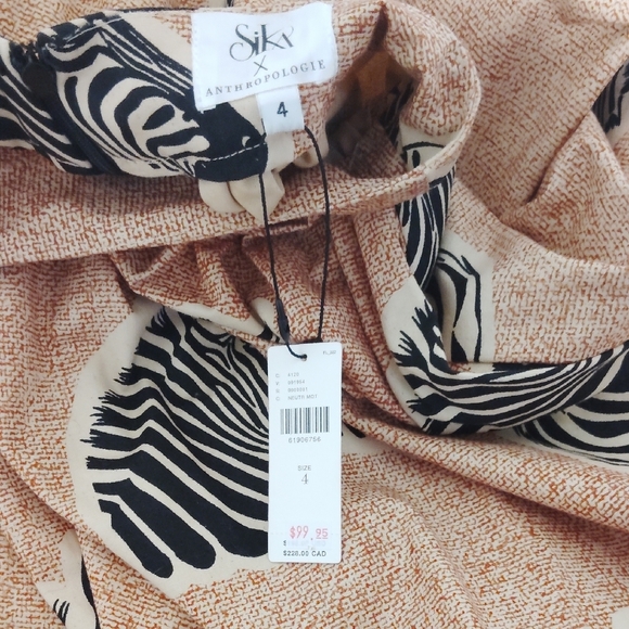 Anthropologie Zebra Pattern A-Line Skirt in Brown - Picture 4 of 5